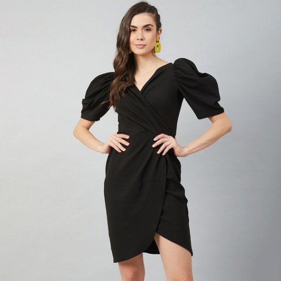 https://www.wavique.com/products/black-wrap-dress-with-volume-sleeves