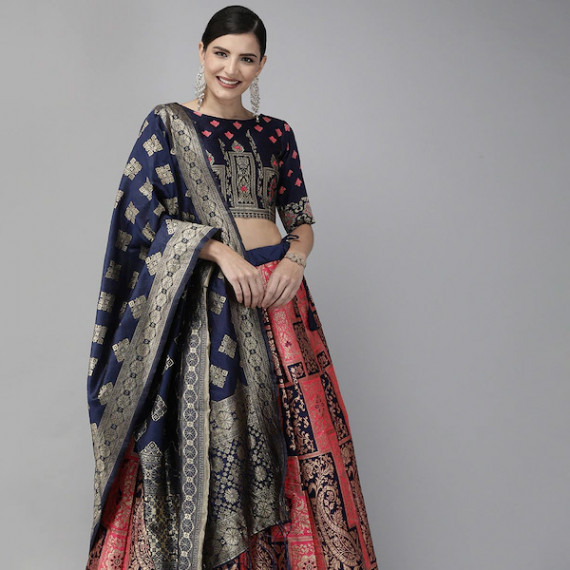 https://www.wavique.com/products/pink-navy-blue-woven-design-semi-stitched-lehenga-unstitched-blouse-with-dupatta