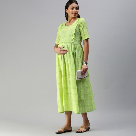 https://www.wavique.com/products/lime-green-woven-design-handloom-maternity-a-line-midi-dress